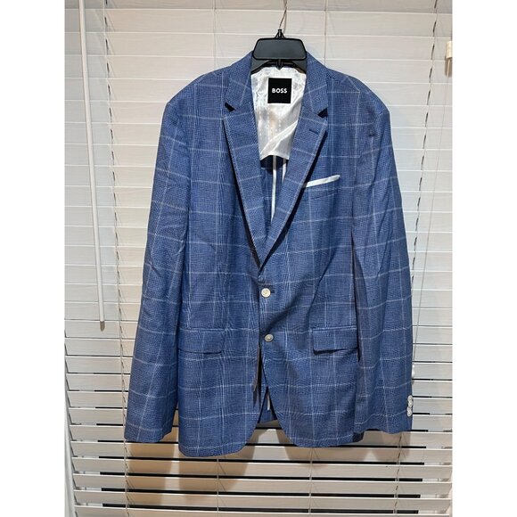 Hugo Boss Blue Wool Blend Blazer Sport Coat‎ - NWT Size 44L - Picture 1 of 6